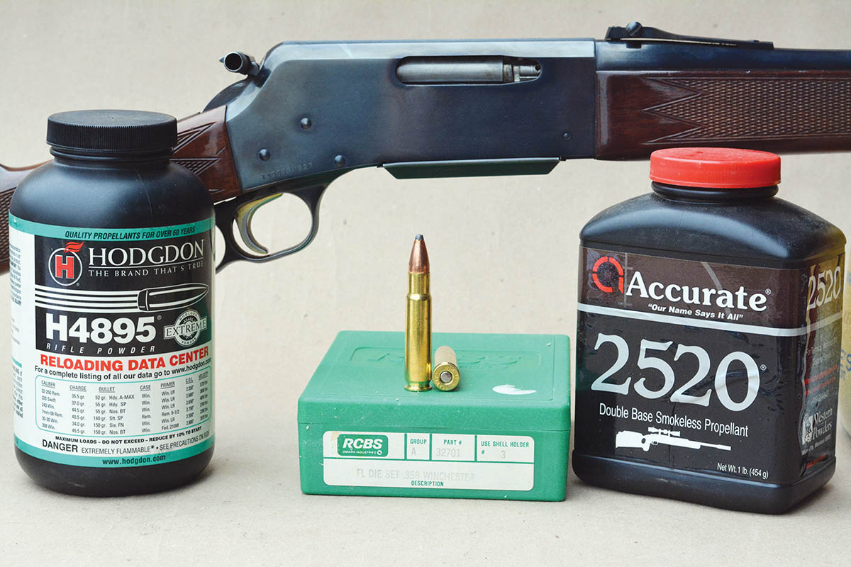 When handloading for the 358 Winchester with 20-inch and shorter barrels, Hodgdon H-4895 and Accurate A-2520 powders will be top choices.